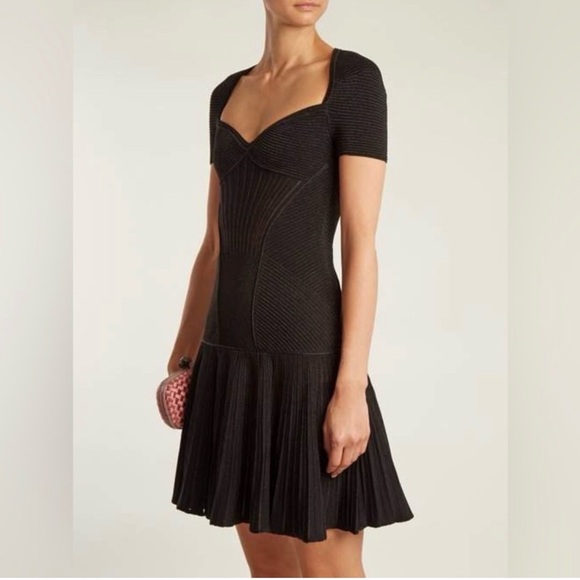 NWT Alexander McQueen Metallic Armor Knit Mini Dress - Picture 2 of 7